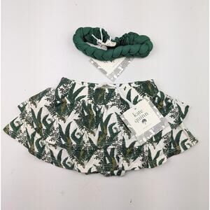 Kate Quinn Green Fern Double Skirted Ruffle Bloomer/Headband